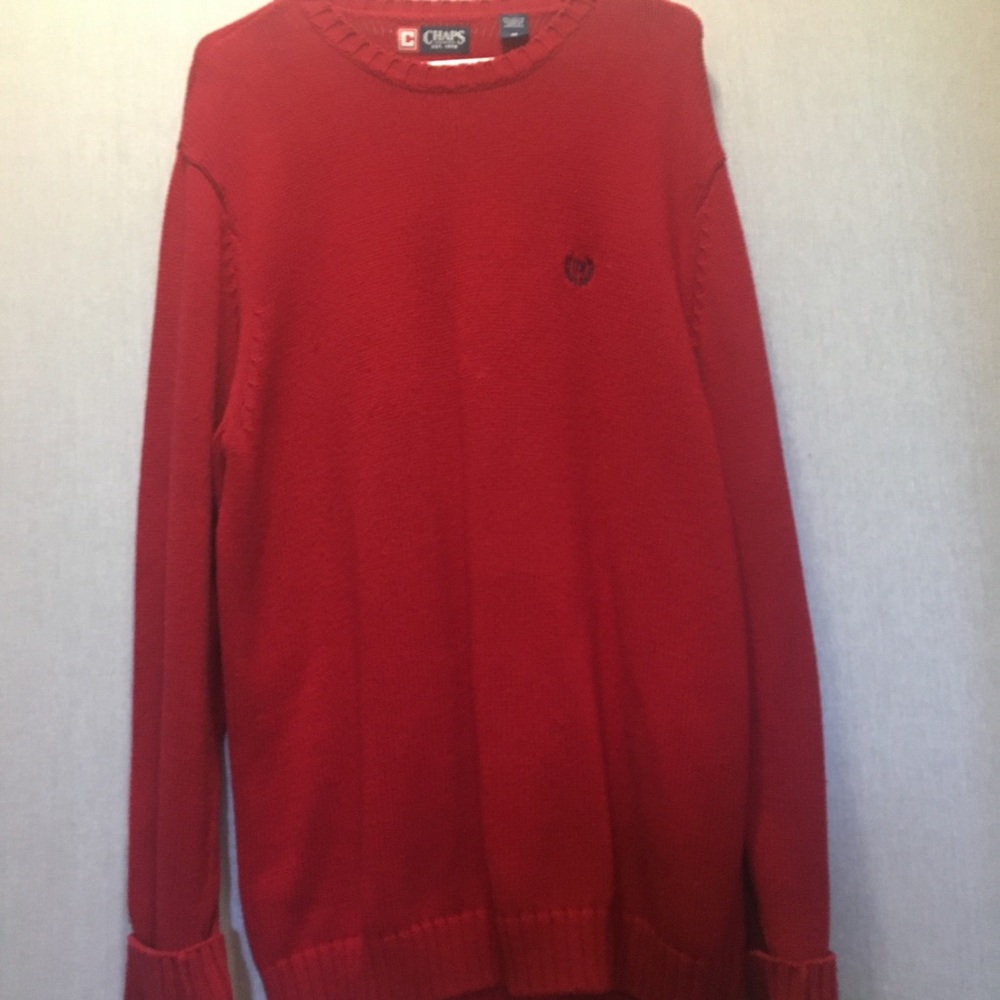 Chaps classic red sweater with monogram